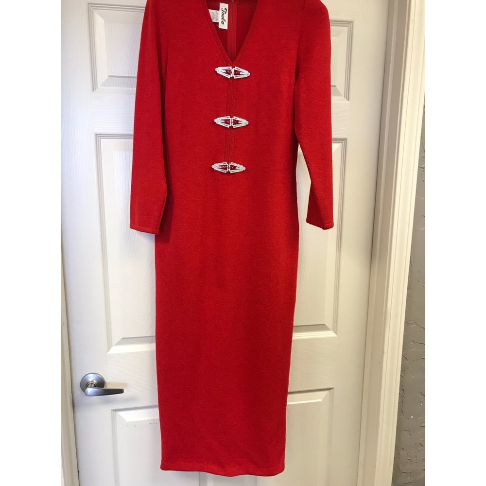 Toula red knit sweater dress